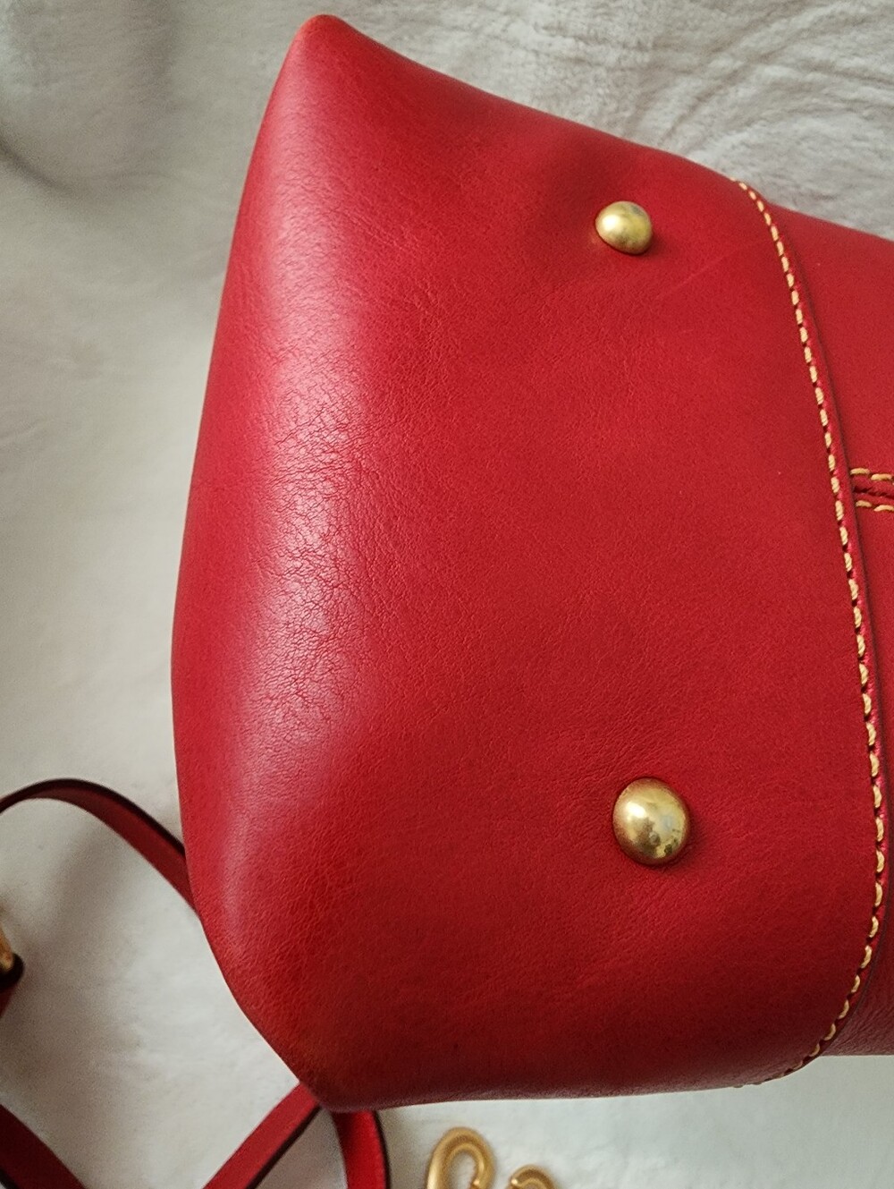Dooney & Bourke Red Florentine Leather Satchel 38 - Picture 7 of 10